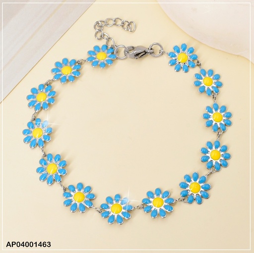 [AP04001463] PULSERA PLAT.FLORES CELESTES CENTRO AMARILLO 084982
