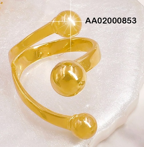 [AA02000853] ANILLO AJUSTABLE 3 PELOTITAS FRENTE RA251-305