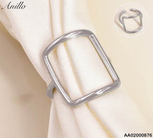 [AA02000876] ANILLO PLAT CROQUI CUADRADO RA322-305
