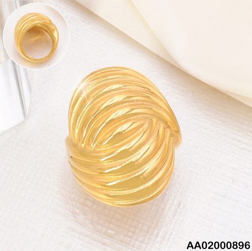 [AA02000896] ANILLO DOR RAYAS CURVA ENTRELAZADAS RA343-305
