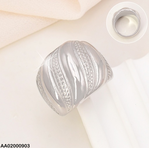 [AA02000903] ANILLO PLAT. LINEA LISA DIAGONAL/PUNTEADO RA350-305