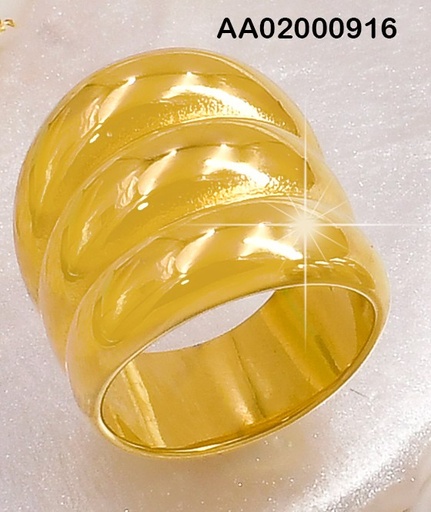 [AA02000916] ANILLO DOR 3 LINEAS HORIZONTALES RA383-305