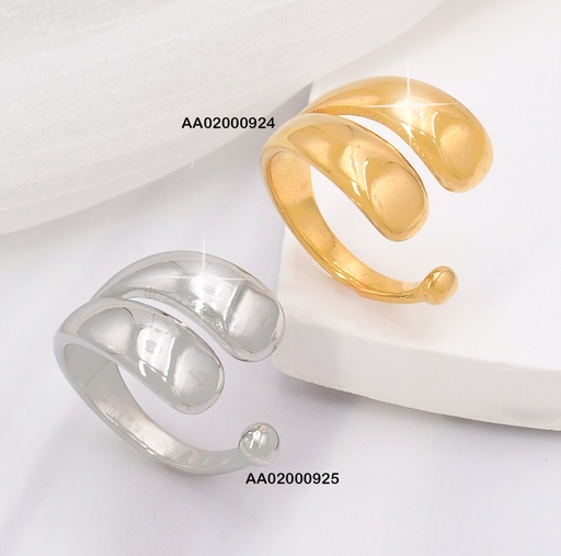 [AA02000924] ANILLO DOR AJUSTABLE FRENTE "<" PELOTITA RA405-305