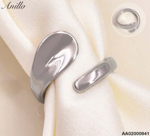 [AA02000941] ANILLO PLAT AJUSTABLE UN EXTREMO OVALADO  RA436-305