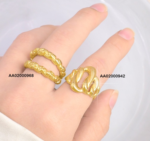 [AA02000942] ANILLO DOR OVALOS ENTRELAZADOS RA437-305