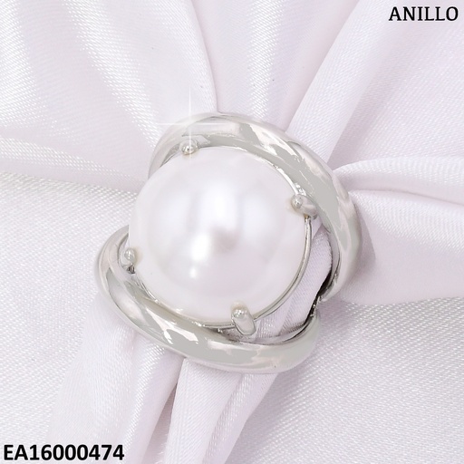 [EA16000474] ANILLO PLAT. PERLA CENTRO RE103-268