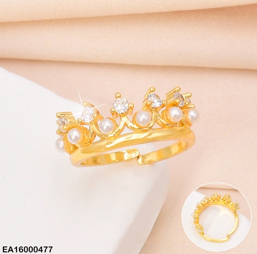 [EA16000477] ANILLO AJUST. CORONA ZIRC PERLAS PART. SUP. RE106-268