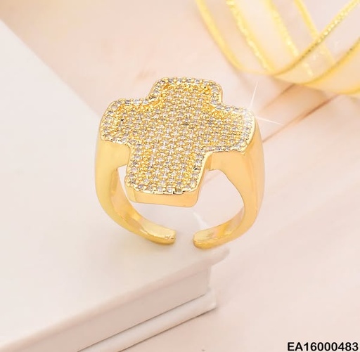 [EA16000483] ANILLO DOR CRUZ ZIRC. RE112-268