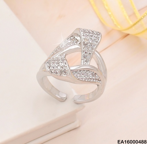 [EA16000488] ANILLO PLAT CURVAS ENTRELAZADAS ZIRC. RE117-268