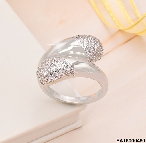 [EA16000491] ANILLO PLAT EXTREMOS CENTRO OVALADOS ZIRC. RE121-268