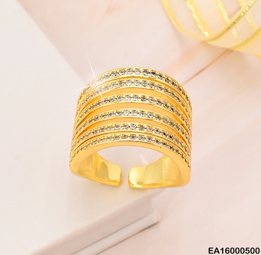 [EA16000500] ANILLO DOR 6 LINEAS ZIRC RE130-268