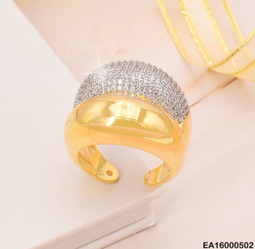 [EA16000502] ANILLO FRENTE OVALADO LISO/ ZIRC RE132-268
