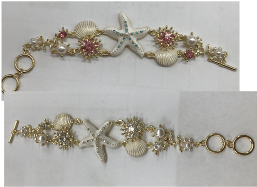 [EP18000567] PULSERA DOR OSTRAS/ESTRELLAS/PERLAS BE237-9