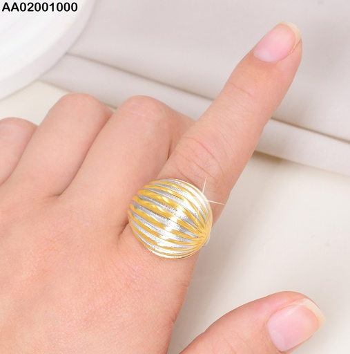[AA02001000] ANILLO BICOLOR AJUSTABLE RAYAS HORIZONTALES VD084434-113
