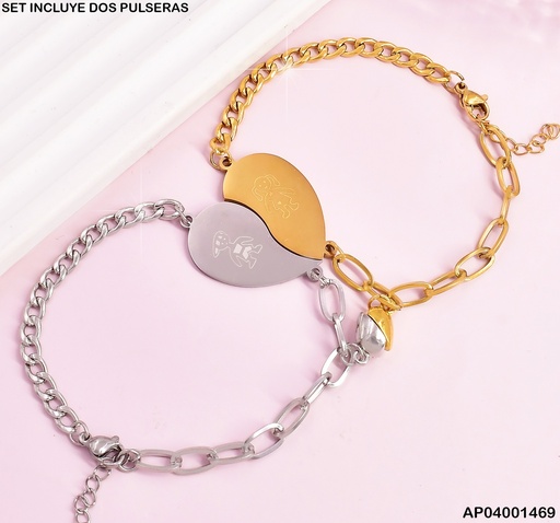[AP04001469] PULSERA PAREJAS DOR/PLAT NIÑO-NIÑA 083863-W130