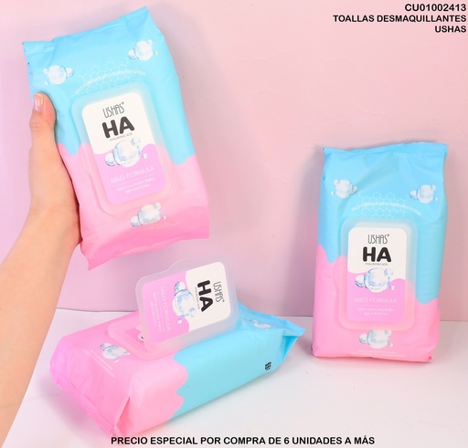 [CU01002413] 60 TOALLAS DESMAQUILLANTES HA HA428