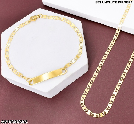[AS10000203] SET VALENTINO CADENA -PULSERA C/PLACA 3.5NK