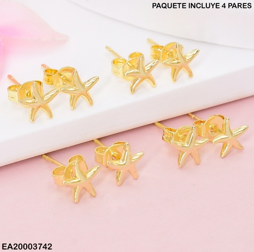[EA20003742] PAQ. 4 PARES ARETES ESTRELLA LISA K4179-205