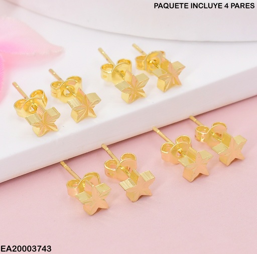 [EA20003743] PAQ. 4 PARES ARETES ESTRELLA RAYAS K4187-205