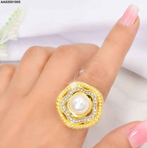 [AA02001005] ANILLO AJUST.RD TORNEADO-ZIRCONIA PERLA CENTRO 084317