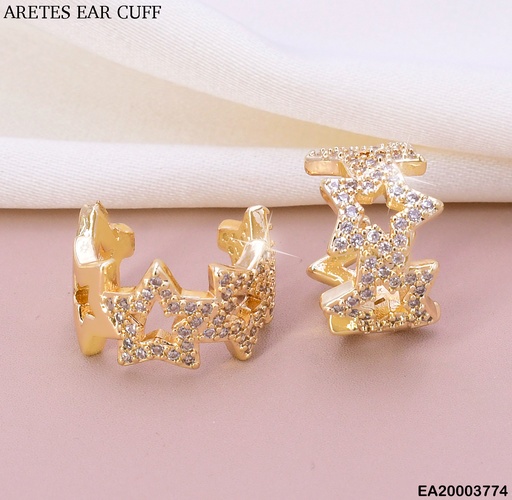 [EA20003774] ARETES EAR CUFF (2)CROQUIS ESTRELLAS ZIRC.EE2066