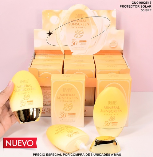 [CU01002515] BLOQUEADOR SOLAR USHAS 65GR SPF+50 HA363 VIT.C