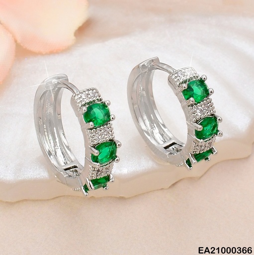 [EA21000366] ARGOLLA PLAT ZIRC VERDES EE992-3