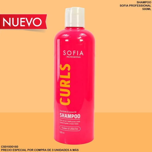 [CS01000160] SHAMPOO CURLS SOFIA PROF. 500ML S201AS