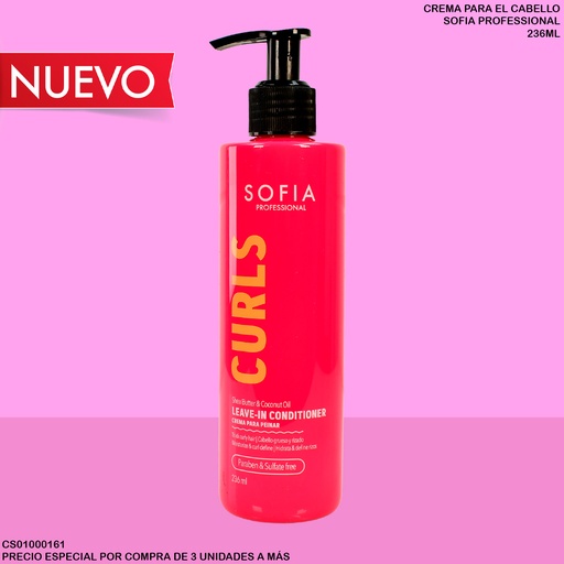 [CS01000161] CREMA PARA PEINAR CURLS SOFIA PROF. 236ML S303AS