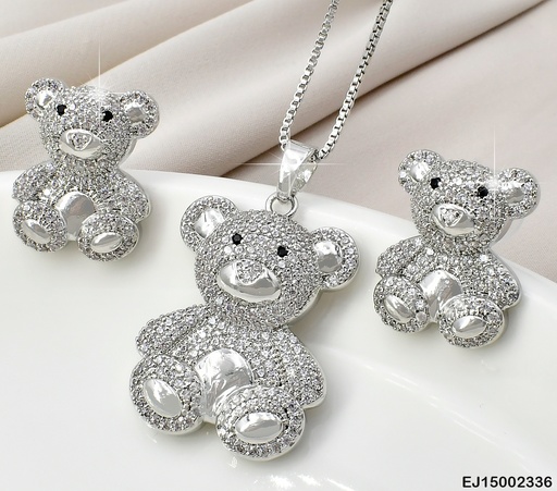 [EJ15002336] JUEGO PLAT. OSO ZIRCONIAS MEDIANOS SE580-6
