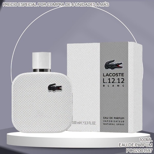 [PO02001597] PERFUME LACOSTE BLANC L.12.12 EAU DE PARFUM 100ML