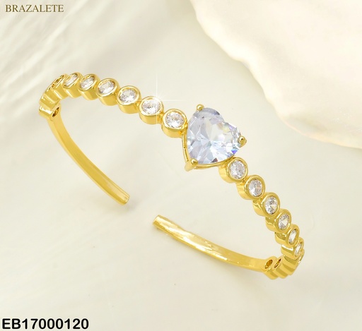 [EB17000120] BRAZALETE ZIRCONIAS RD CENTRO CORAZON BE339-294