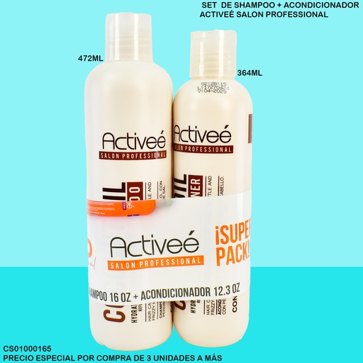 [CS01000165] SET ACTIVEE COCONUT OIL SUPER PACK SH.16OZ./AC.12.30OZ