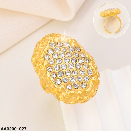 [AA02001027] ANILLO OVALADO C/ZIRCONIAS BORDE DOR.084302-113