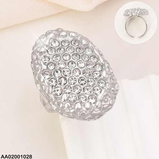 [AA02001028] ANILLO OVALADO C/ZIRCONIAS BORDE PLAT.085013-113