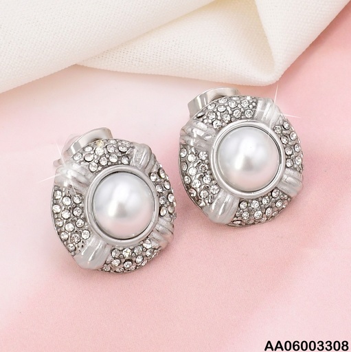 [AA06003308] ARETES PLAT RD ZIRC /LINEAS LISAS/ PERLA CENTRO KE114624