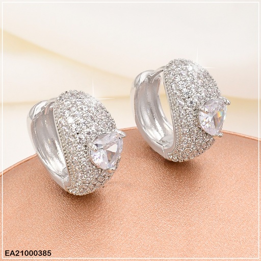 [EA21000385] ARGOLLAS PLAT. ZIRCONIAS C/ZIRCONIA CORAZON K2134