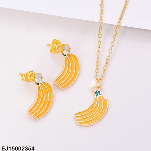 [EJ15002354] JUEGO DOR ZIRC RD CRISTAL/ BANANA SE818-5