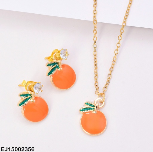 [EJ15002356] JUEGO DOR ZIRC RD CRISTAL/NARANJAS SE826-5