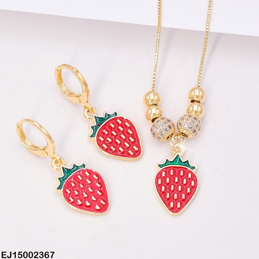 [EJ15002367] JUEGO FRESAS ESF. DOR /ARETES HUGGIES SE889-9