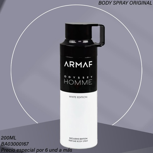 [BA03000167] BODY SPRAY ARMAF ODYSSEY HOMME WHITE EDITION MEN 200ML