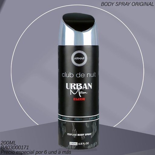 [BA03000171] BODY SPRAY ARMAF URBAN MAN ELIXIR 200ML