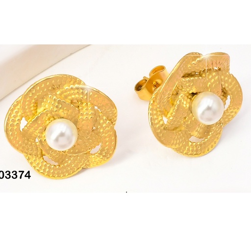 [AA06003374] ARETES FLORES PET.PUNTEADOS-ENTRELAZ.VD084342-113