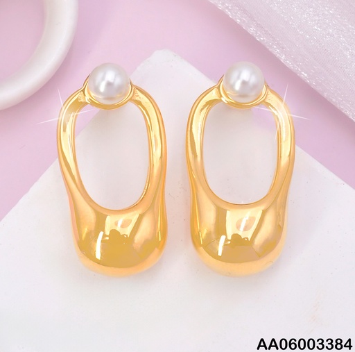[AA06003384] ARETES DOR PERLA/CROQUI OVALO  VD084535-113