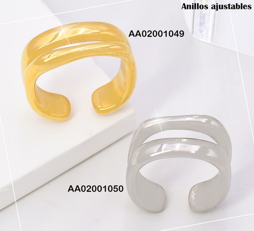 [AA02001050] ANILLO PLAT.CUADRADO DOBLE LINEA VD084989-113