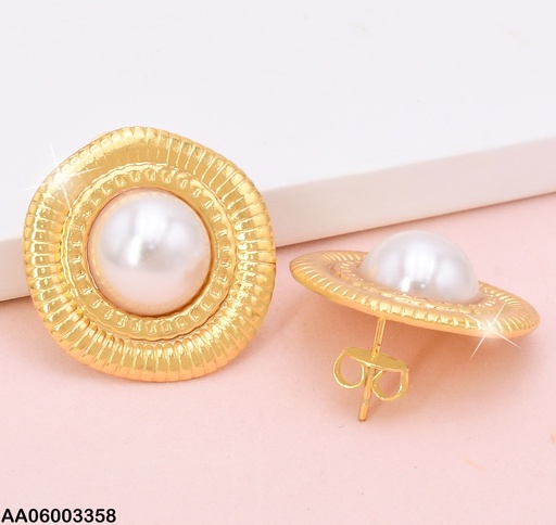 [AA06003358] ARETES DOR RD LINEAS EN ESPIRAL/PERLA CENTRO EA1160-270