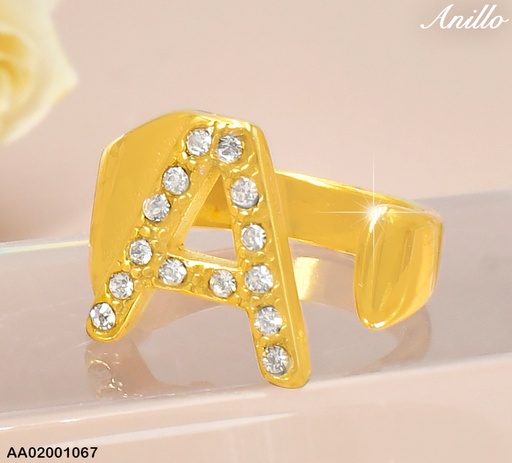[AA02001067] ANILLO DOR ZIRC LETRA"A" RA515-305