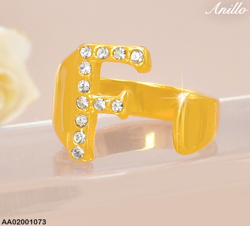 [AA02001073] ANILLO DOR ZIRC LETRA"F" RA521-305