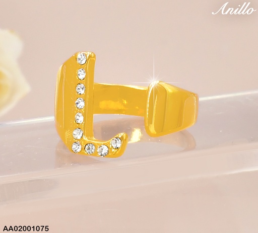 [AA02001075] ANILLO DOR ZIRC LETRA"L" RA524-305