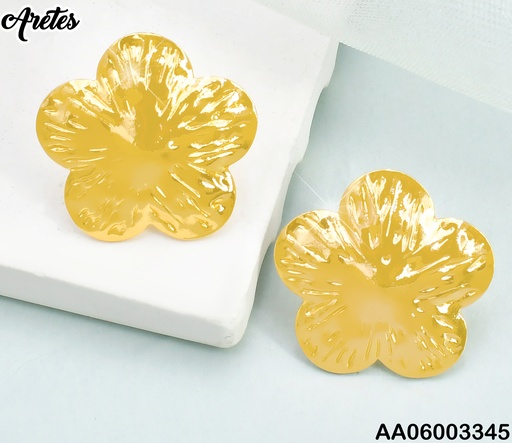 [AA06003345] ARETES PLACA FLOR/PETALOS GRABADOS EA1146-270
